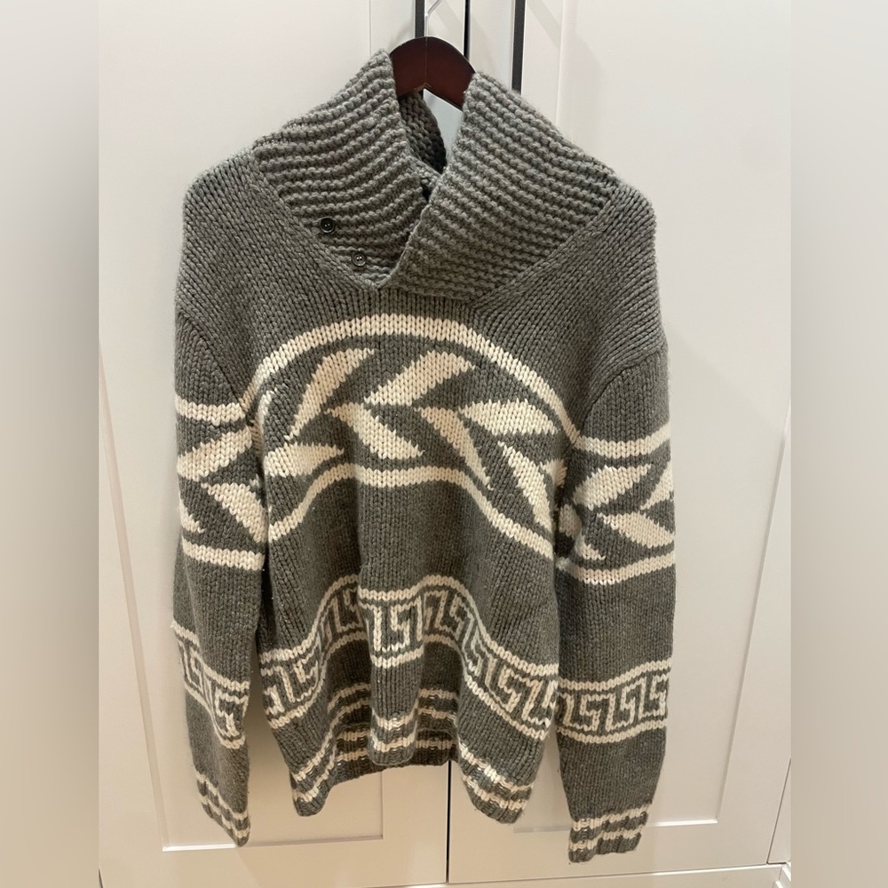 Ralph Lauren Purple Label Hand-Knit Cashmere Shawl Sweater.